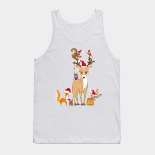 Christmas meeting of cute forest animals Tank Top